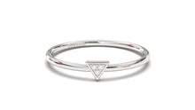 Load image into Gallery viewer, Stackable Ring with Round White Diamonds Inside a Pyramid | Mix &amp; Match Trio XVI
