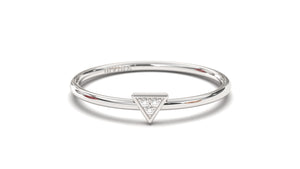 Stackable Ring with Round White Diamonds Inside a Pyramid | Mix & Match Trio XVI