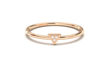 Load image into Gallery viewer, Stackable Ring with Round White Diamonds Inside a Pyramid | Mix &amp; Match Trio XVI
