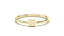 Load image into Gallery viewer, Ring with Square Box Encrusted with Round White Diamonds | Mix &amp; Match Trio XVIII
