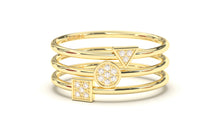 Load image into Gallery viewer, Ring with Square Box Encrusted with Round White Diamonds | Mix &amp; Match Trio XVIII
