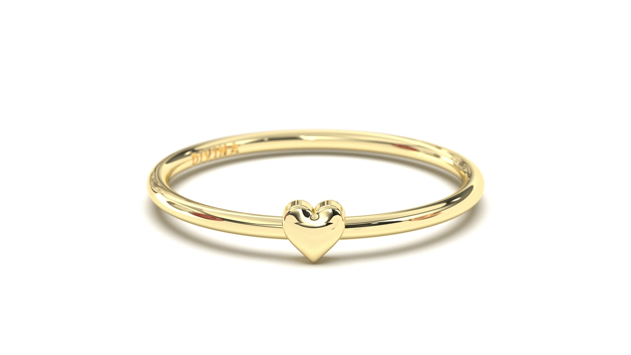 Stackable Ring with a Solid Gold Heart | Mix & Match Trio XIX