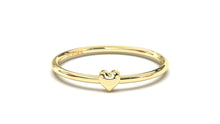 Load image into Gallery viewer, Stackable Ring with a Solid Gold Heart | Mix &amp; Match Trio XIX
