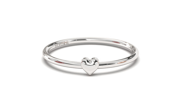 Stackable Ring with a Solid Gold Heart | Mix & Match Trio XIX