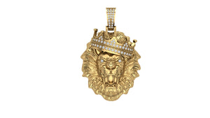Lion Pendant The King with CZ or Diamonds in Silver or Gold | Ice Zone VI