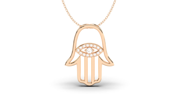Elegant Hamsa Pendant with Diamonds in the Center| Hamsa II