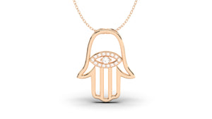 Elegant Hamsa Pendant with Diamonds in the Center| Hamsa II