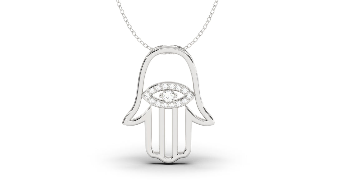 Elegant Hamsa Pendant with Diamonds in the Center| Hamsa II