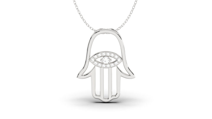 Elegant Hamsa Pendant with Diamonds in the Center| Hamsa II