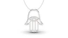 Load image into Gallery viewer, Elegant Hamsa Pendant with Diamonds in the Center| Hamsa II
