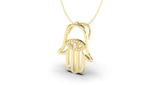 Load image into Gallery viewer, Elegant Hamsa Pendant with Diamonds in the Center| Hamsa II
