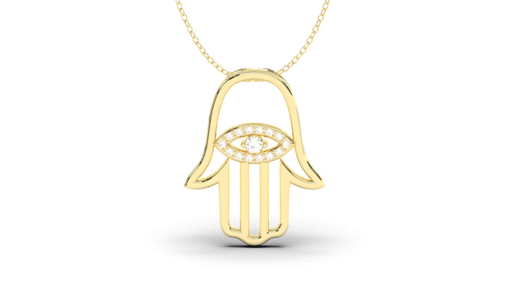 Elegant Hamsa Pendant with Diamonds in the Center| Hamsa II