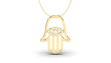 Load image into Gallery viewer, Elegant Hamsa Pendant with Diamonds in the Center| Hamsa II
