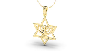 Menorah Pendant with Diamonds with Star of David | Judaism II