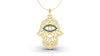 Diamond and Sapphire Hand Amulet Pendant | Hamsa VII