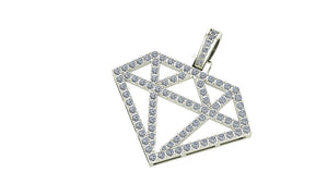 Diamond Pendant with CZ or Diamonds in Silver or Gold | Ice Zone IV