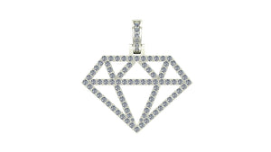 Diamond Pendant with CZ or Diamonds in Silver or Gold | Ice Zone IV