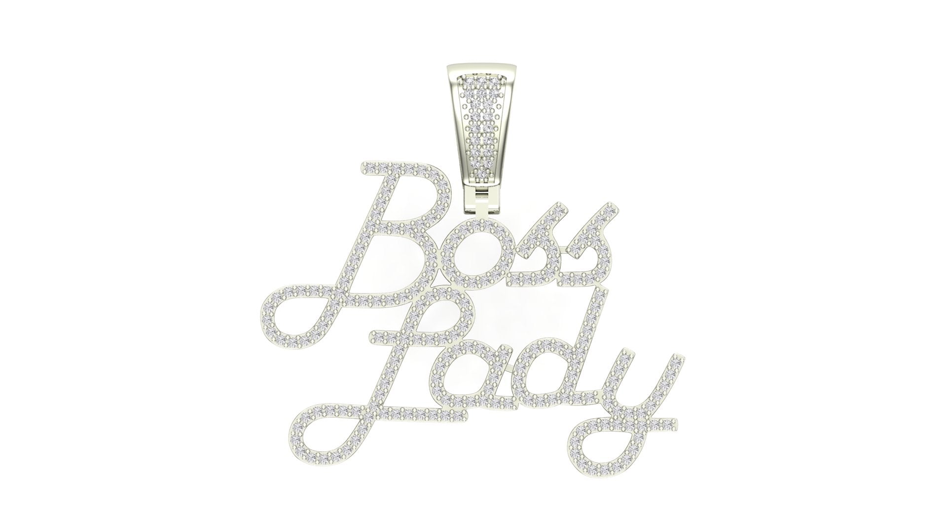 Boss Lady Pendant with CZ or Lab Grown Diamonds in Silver or Gold | Ice Zone X