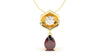 Pendant with Pearshape Garnet and a Single Round White Diamond | Bloom Flora I