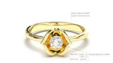 Load image into Gallery viewer, Flower Theme Ring with a Single Round White Diamond | Bloom Flora I
