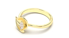 Load image into Gallery viewer, Flower Theme Ring with a Single Marquise White Diamond | Bloom Flora IV
