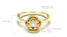 Load image into Gallery viewer, Flower Theme Ring with a Single Round White Diamond | Bloom Flora VI
