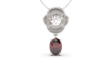 Load image into Gallery viewer, Pendant with Oval Garnet and a Single Round White Diamond | Bloom Flora VIII
