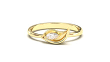 Load image into Gallery viewer, Flower Theme Ring with a Single Marquise White Diamond | Bloom Flora IX
