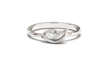 Load image into Gallery viewer, Flower Theme Ring with a Single Marquise White Diamond | Bloom Flora IX
