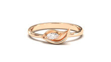 Load image into Gallery viewer, Flower Theme Ring with a Single Marquise White Diamond | Bloom Flora IX
