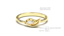 Load image into Gallery viewer, Flower Theme Ring with a Single Marquise White Diamond | Bloom Flora IX
