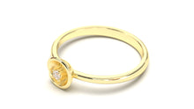 Load image into Gallery viewer, Flower Theme Ring with a Single Round White Diamond | Bloom Flora X
