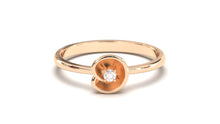 Load image into Gallery viewer, Flower Theme Ring with a Single Round White Diamond | Bloom Flora X
