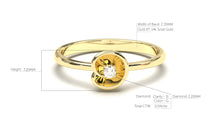 Load image into Gallery viewer, Flower Theme Ring with a Single Round White Diamond | Bloom Flora X
