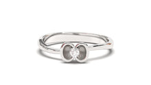 Load image into Gallery viewer, Flower Theme Ring with a Single Round White Diamond | Bloom Flora XI

