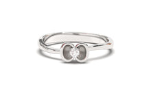 Load image into Gallery viewer, Flower Theme Ring with a Single Round White Diamond | Bloom Flora XI
