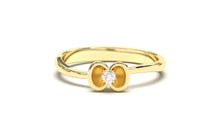 Load image into Gallery viewer, Flower Theme Ring with a Single Round White Diamond | Bloom Flora XI
