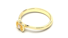 Load image into Gallery viewer, Flower Theme Ring with a Single Round White Diamond | Bloom Flora XI
