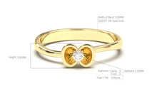 Load image into Gallery viewer, Flower Theme Ring with a Single Round White Diamond | Bloom Flora XII
