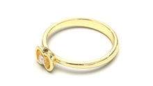 Load image into Gallery viewer, Flower Theme Ring with a Single Round White Diamond | Bloom Flora XII

