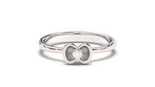 Load image into Gallery viewer, Flower Theme Ring with a Single Round White Diamond | Bloom Flora XII
