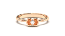 Load image into Gallery viewer, Flower Theme Ring with a Single Round White Diamond | Bloom Flora XII
