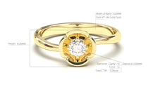 Load image into Gallery viewer, Flower Theme Ring with a Single Round White Diamond | Bloom Flora XIII
