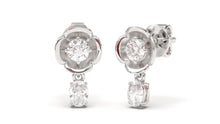 Load image into Gallery viewer, Flower Theme Earrings with Pearshape and Round White Diamonds | Bloom Flora XIII
