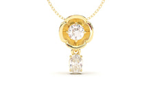Load image into Gallery viewer, Pendant Flower Theme with Round and Pearshape White Diamonds | Bloom Flora XIII

