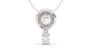 Pendant Flower Theme with Round and Pearshape White Diamonds | Bloom Flora XIII
