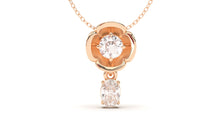 Load image into Gallery viewer, Pendant Flower Theme with Round and Pearshape White Diamonds | Bloom Flora XIII
