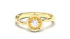 Flower Theme Ring with a Single Round White Diamond | Bloom Flora XIII