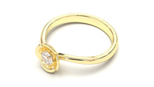 Load image into Gallery viewer, Flower Theme Ring with a Single Round White Diamond | Bloom Flora XIII
