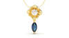 Pendant Flower Theme with Single Round White Diamond and Marquise Blue Sapphire | Bloom Flora XIV